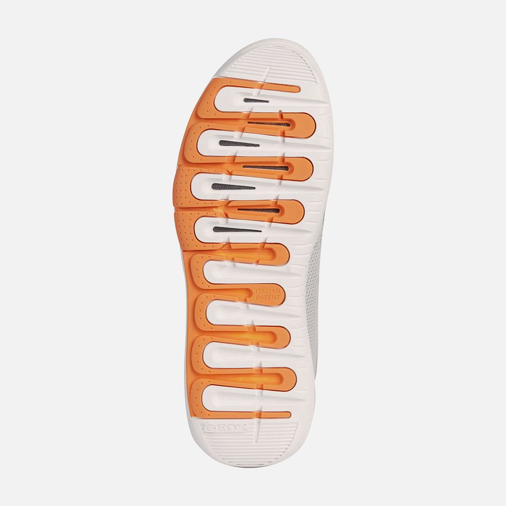 Tenis Geox Homem Branco/Laranja - Modual Abx - INTAP4650